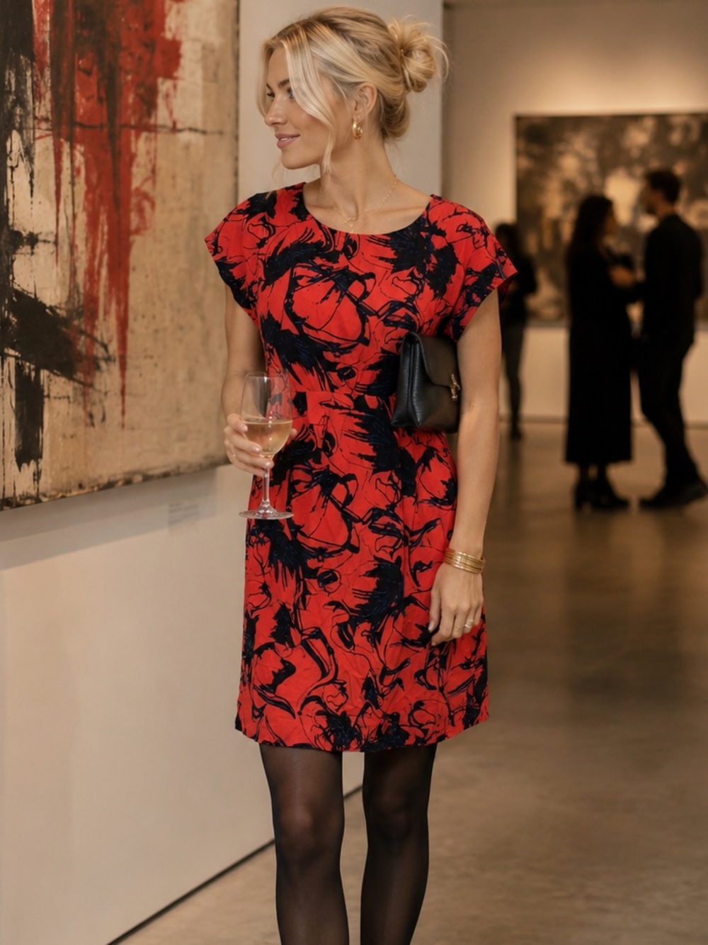 100% Silk! Twinkle by Wenlan Printed Sheath Dress